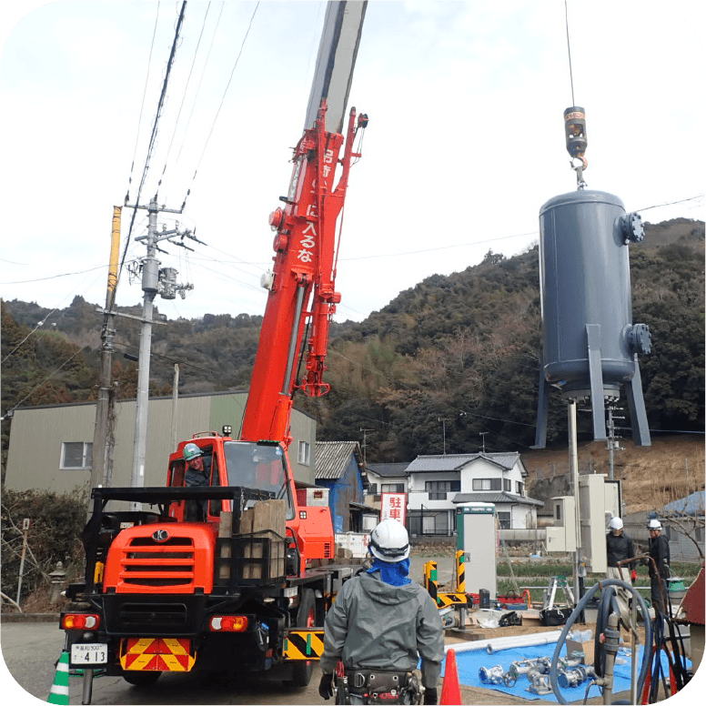 大型ポンプの据付け